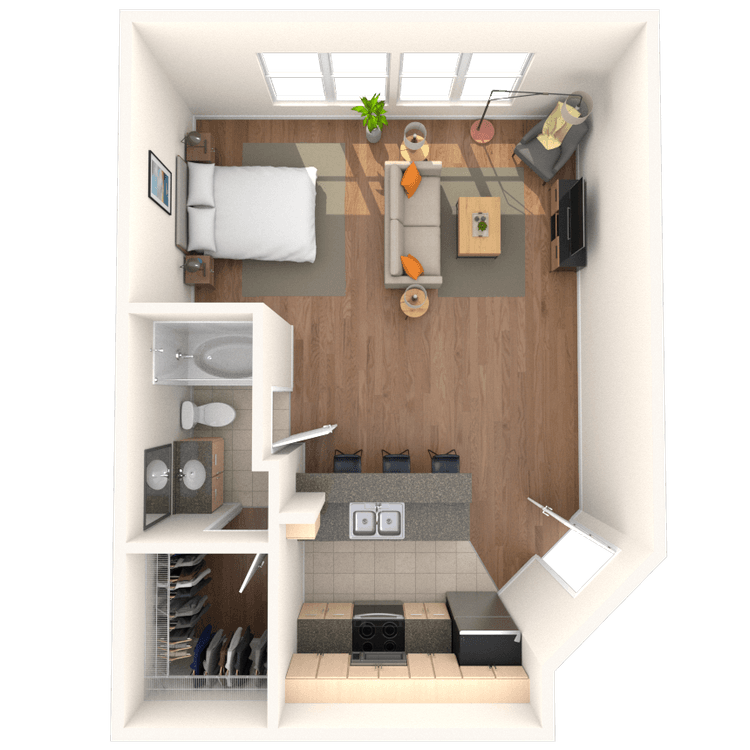 Floorplan image of unit 110