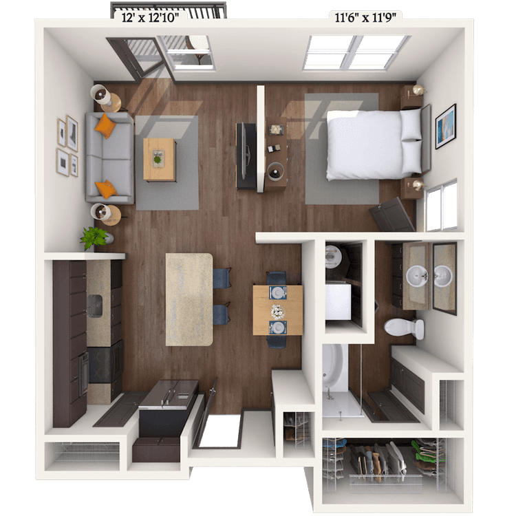 Floorplan image of unit 1208