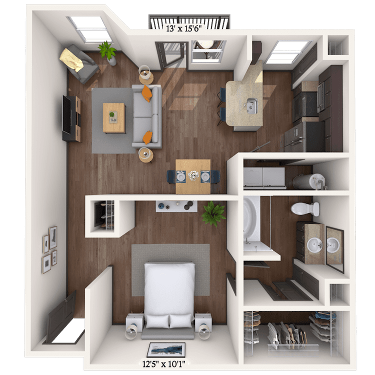 Floorplan image of unit 2307
