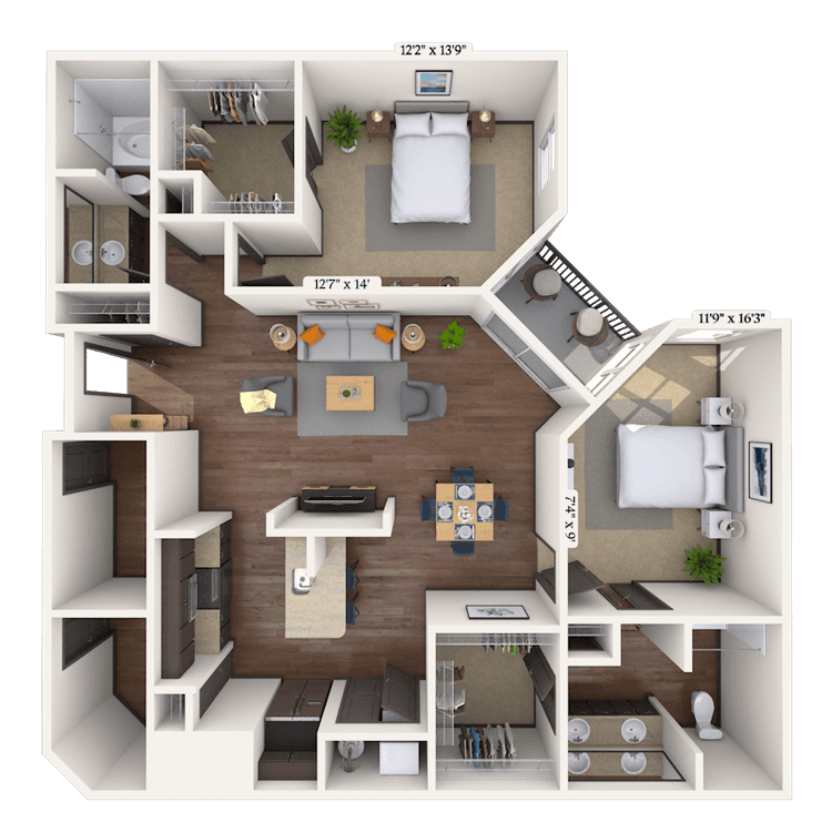 Floorplan image of unit 3448