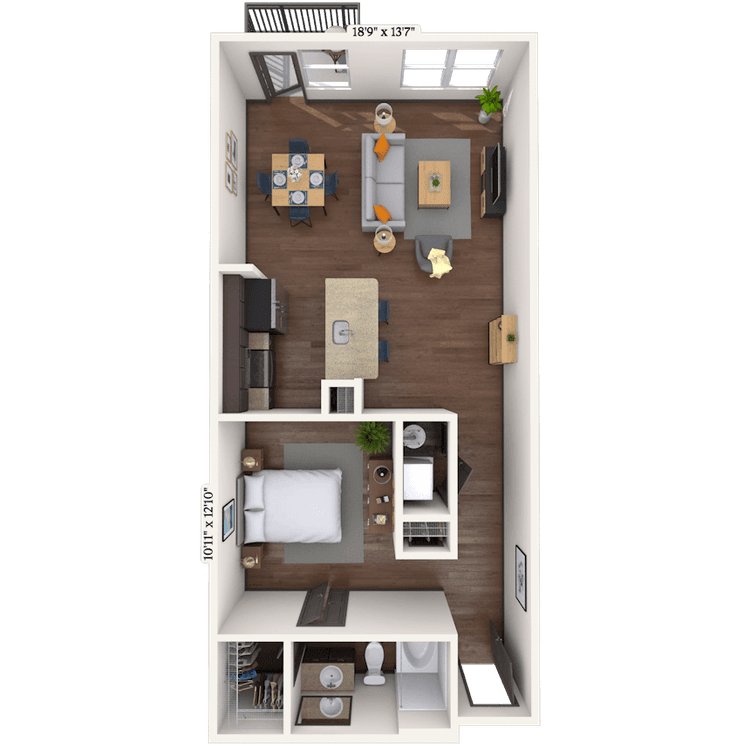 Floorplan image of unit 4307