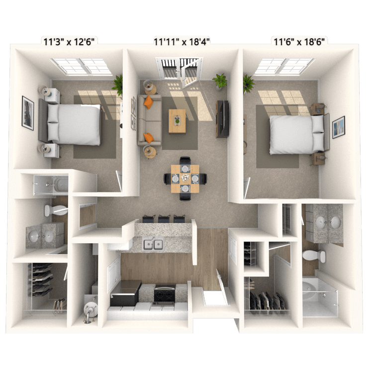 Floorplan image of unit 4417