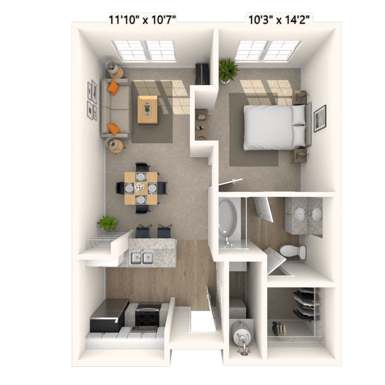 Floorplan image of unit 1702
