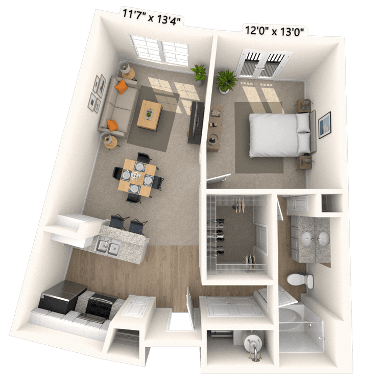 Floorplan image of unit 3506