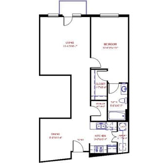 Floorplan image of unit 2616