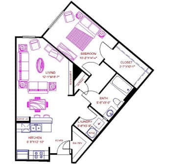 Floorplan image of unit 2629