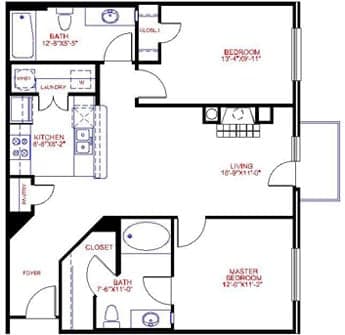 Floorplan image of unit 4412