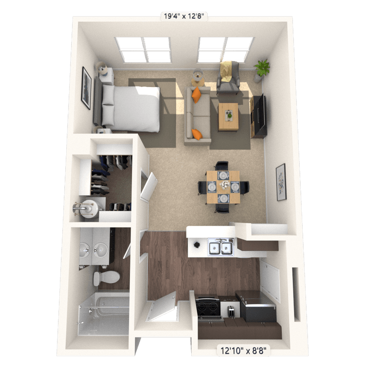 Floorplan image of unit 2105
