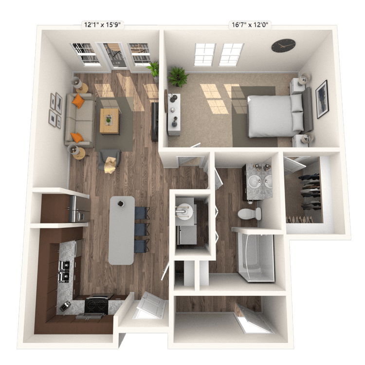 Floorplan image of unit 438