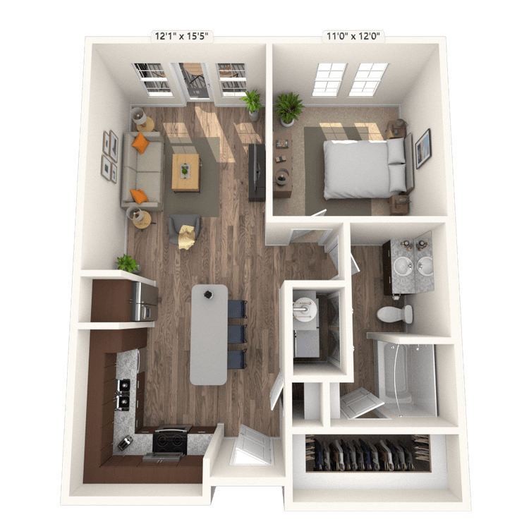 Floorplan image of unit 415