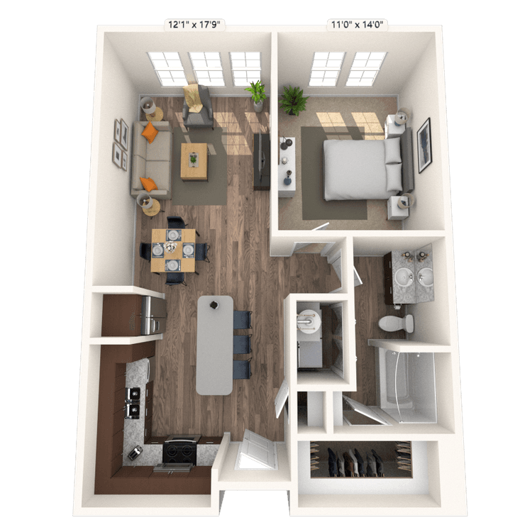 Floorplan image of unit 214