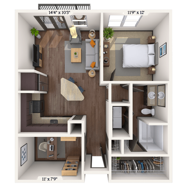 Floorplan image of unit 1022