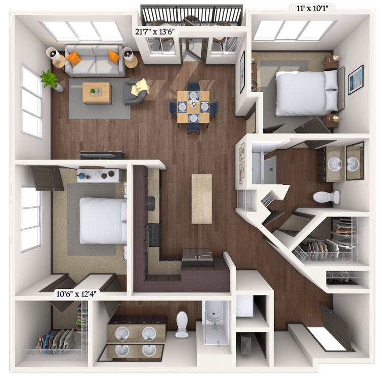 Floorplan image of unit II 447