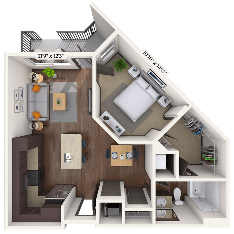 Floorplan image of unit II 658