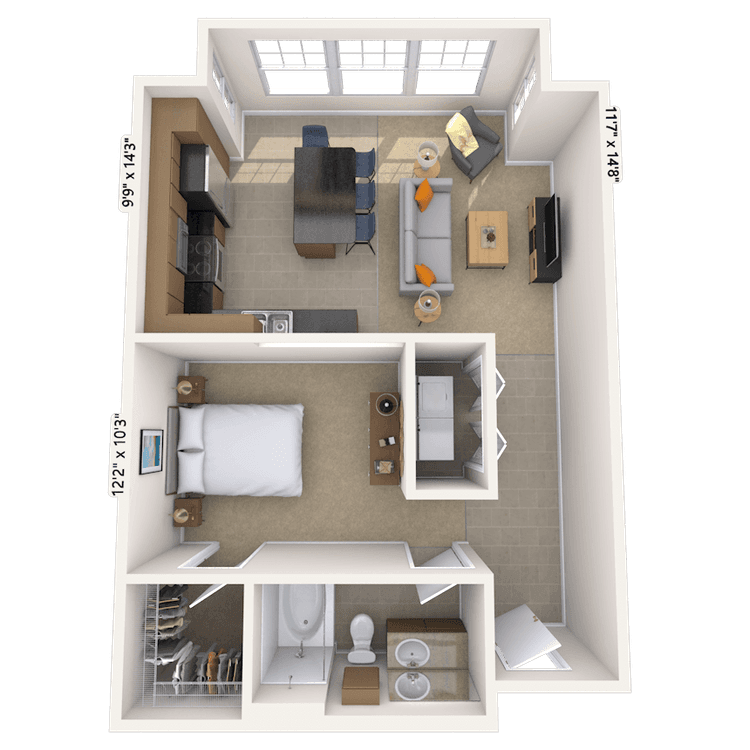 Floorplan image of unit 3136