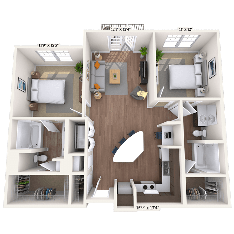 Floorplan image of unit 3211
