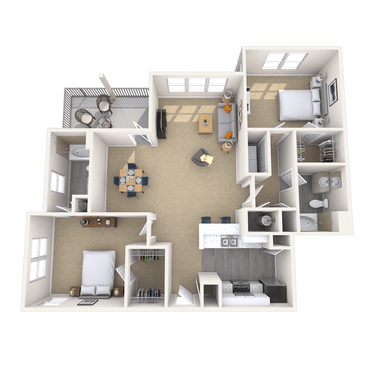 Floorplan image of unit 1517