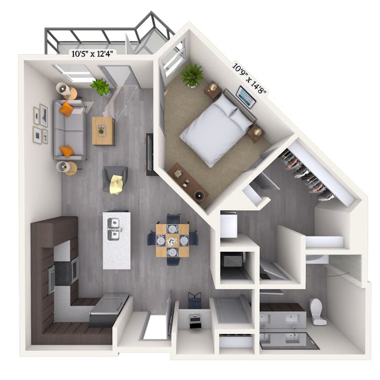 Floorplan image of unit 317
