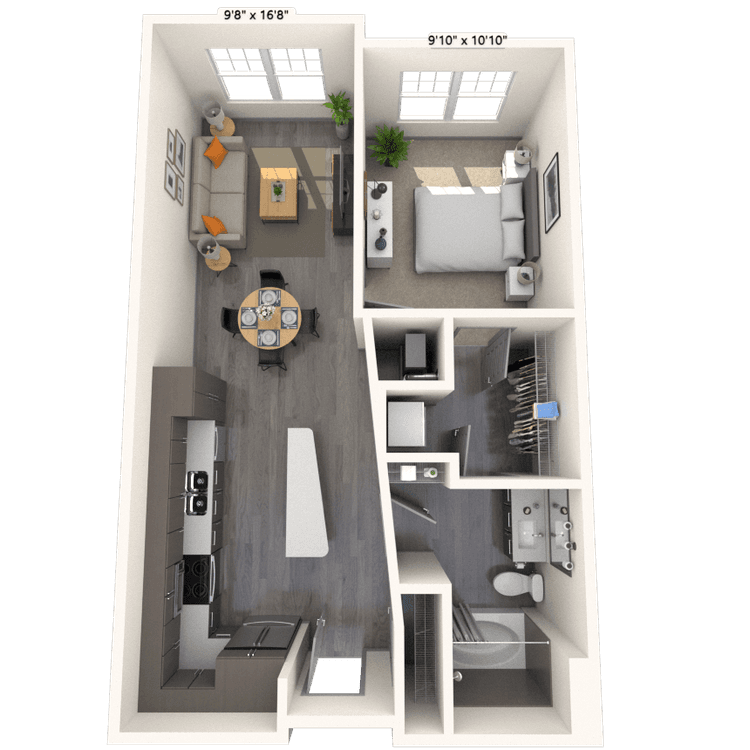 Floorplan image of unit 542