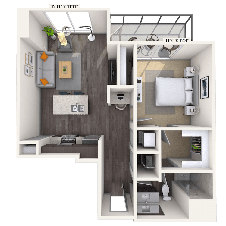Floorplan image of unit 1107