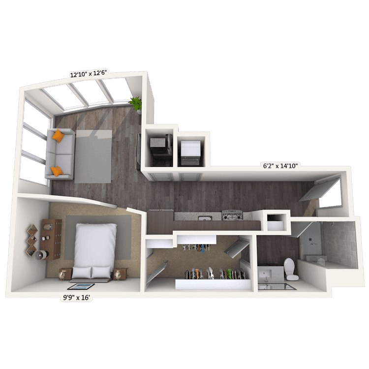 Floorplan image of unit 1517