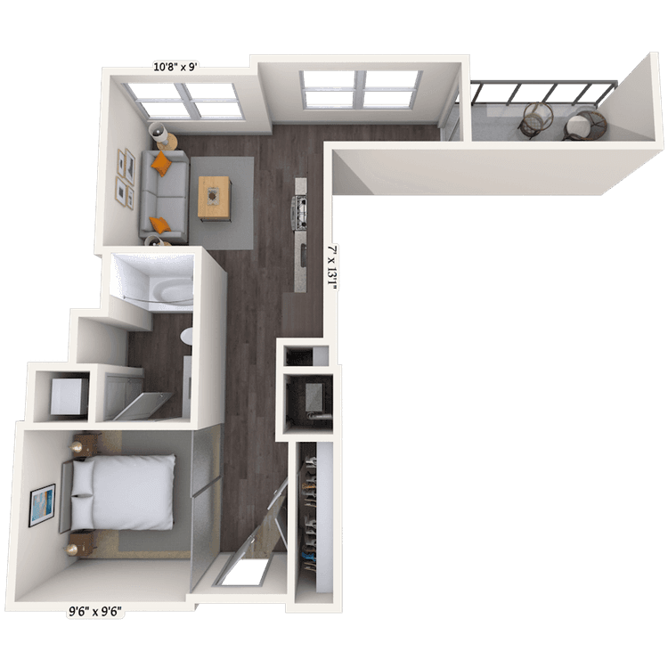 Floorplan image of unit 704
