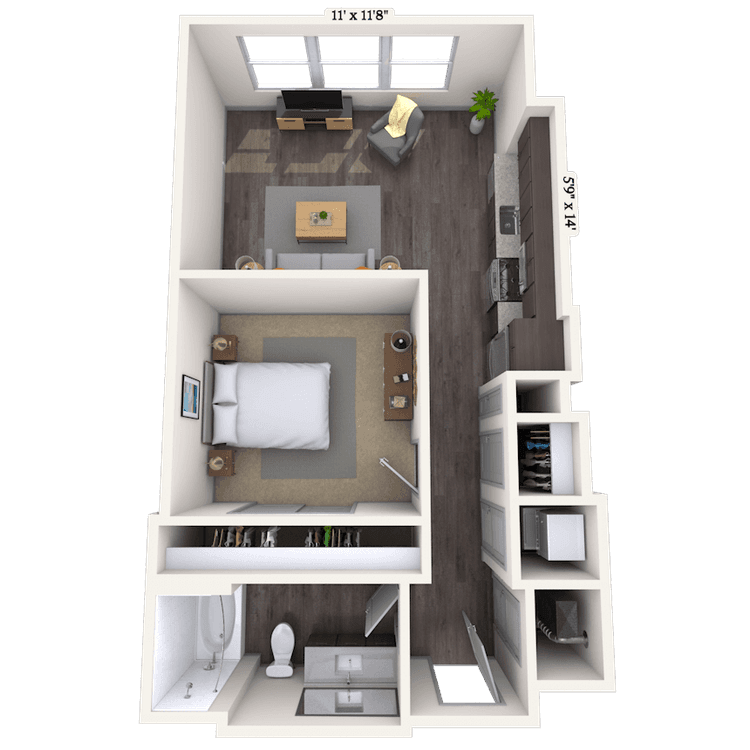 Floorplan image of unit 713