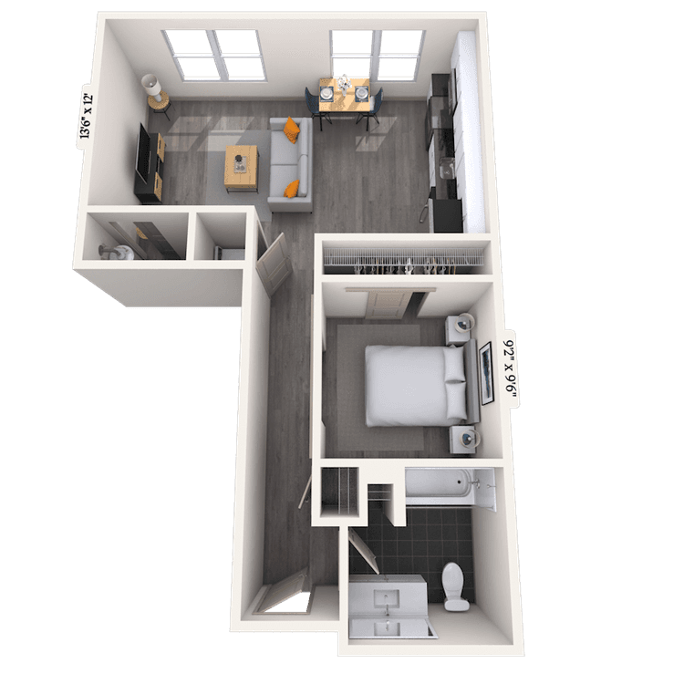 Floorplan image of unit 110