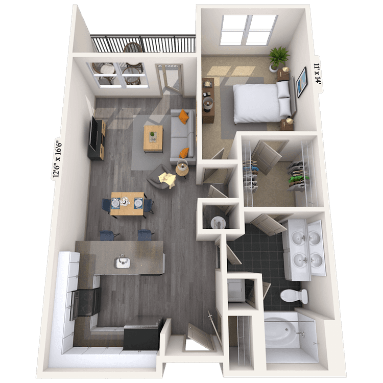 Floorplan image of unit 444
