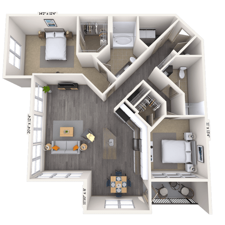Floorplan image of unit 488
