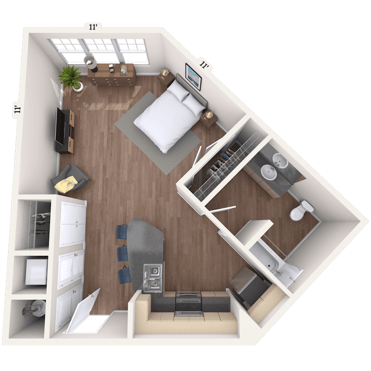 Floorplan image of unit 01307