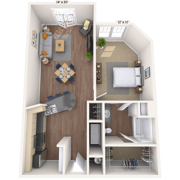 Floorplan image of unit 01105
