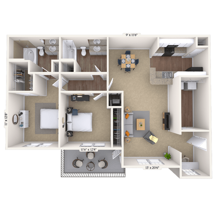 Floorplan image of unit 01923