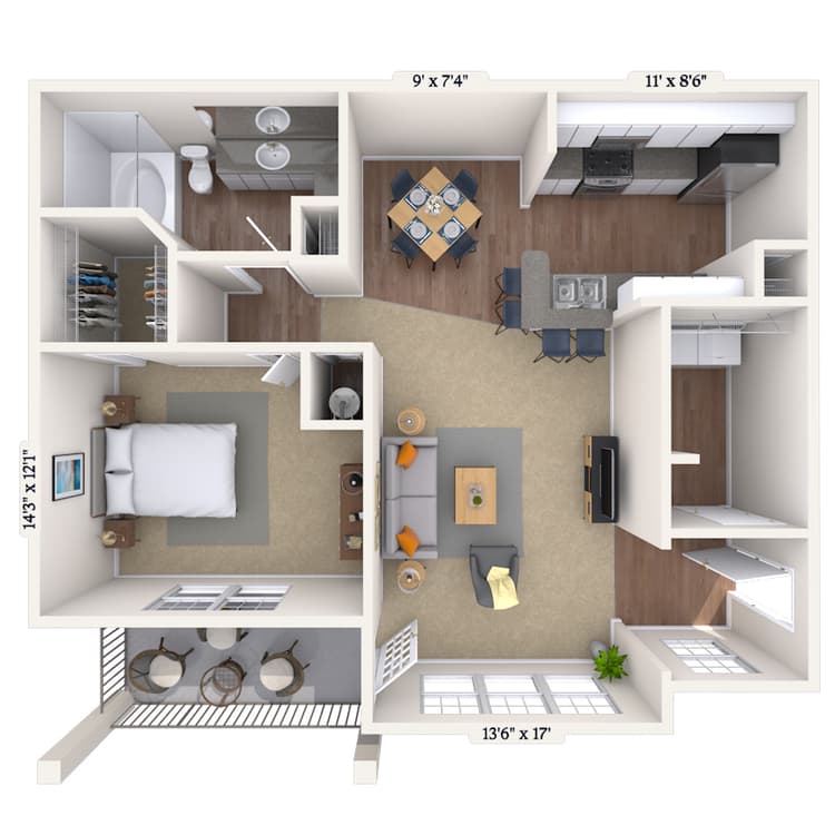 Floorplan image of unit 01412