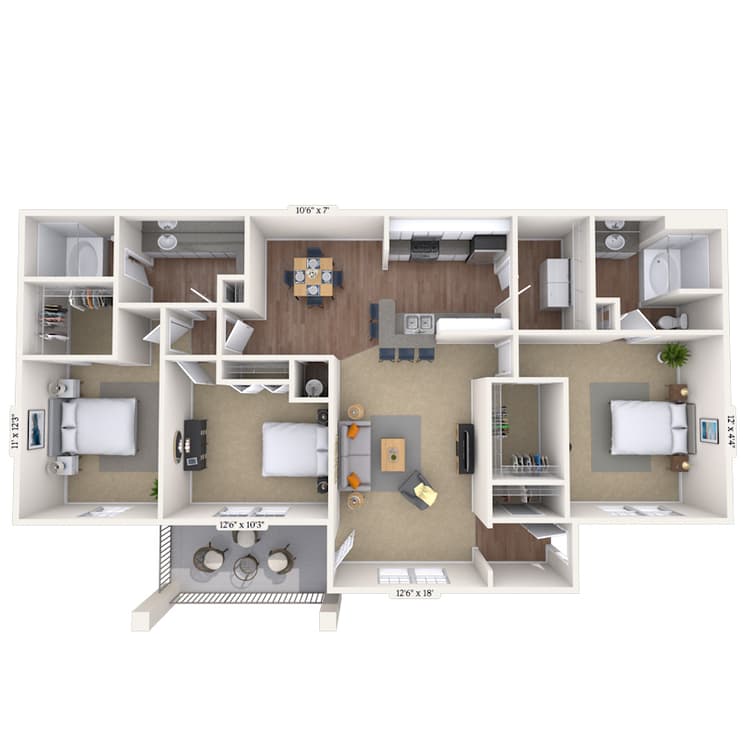 Floorplan image of unit 01225
