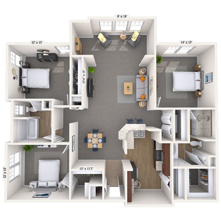 Floorplan image of unit 07734