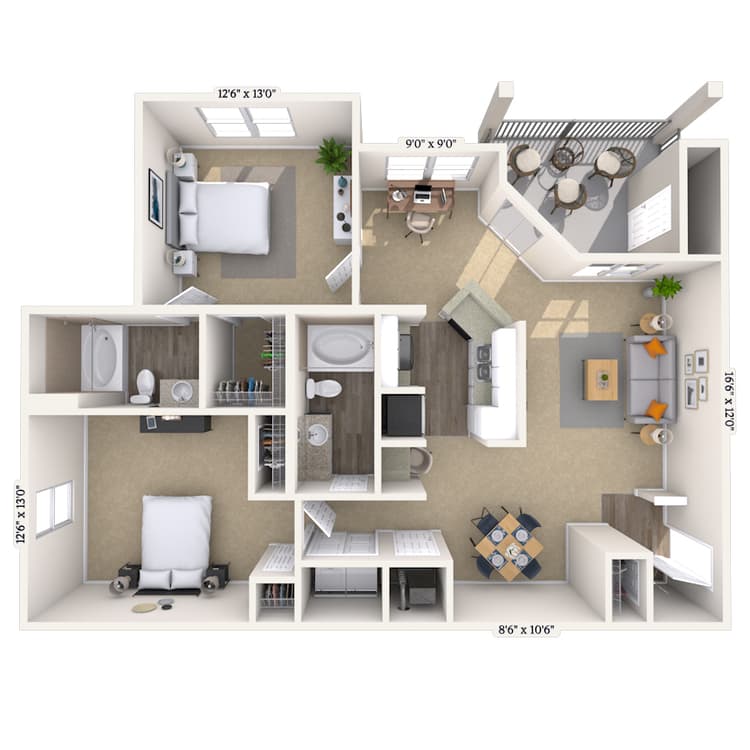 Floorplan image of unit 11107