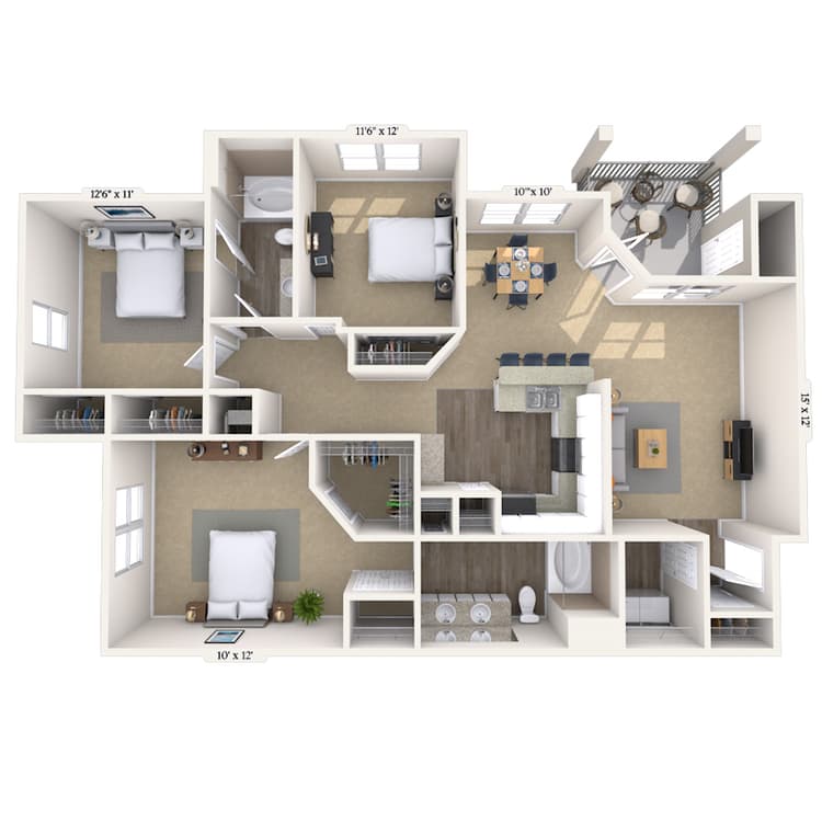 Floorplan image of unit 1604