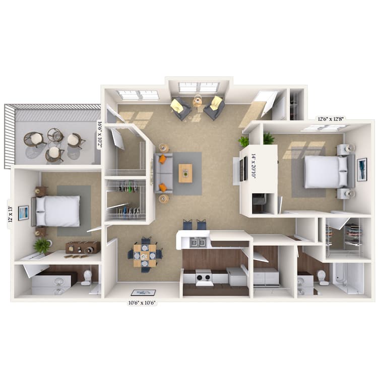 Floorplan image of unit 014346