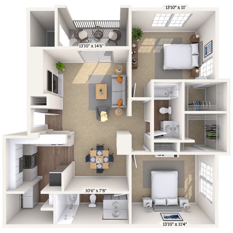 Floorplan image of unit 111128