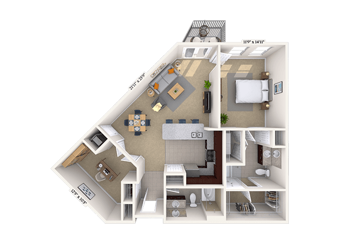 Floorplan image of unit 06-2417
