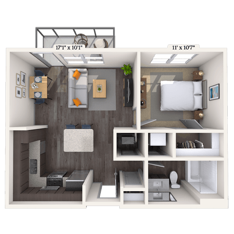 Floorplan image of unit 1205