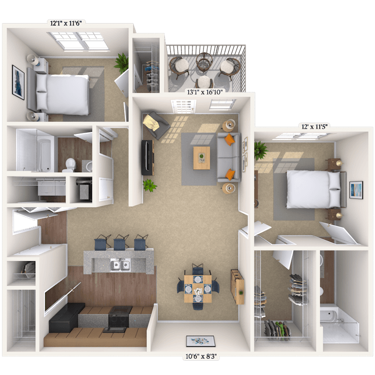 Floorplan image of unit 161602