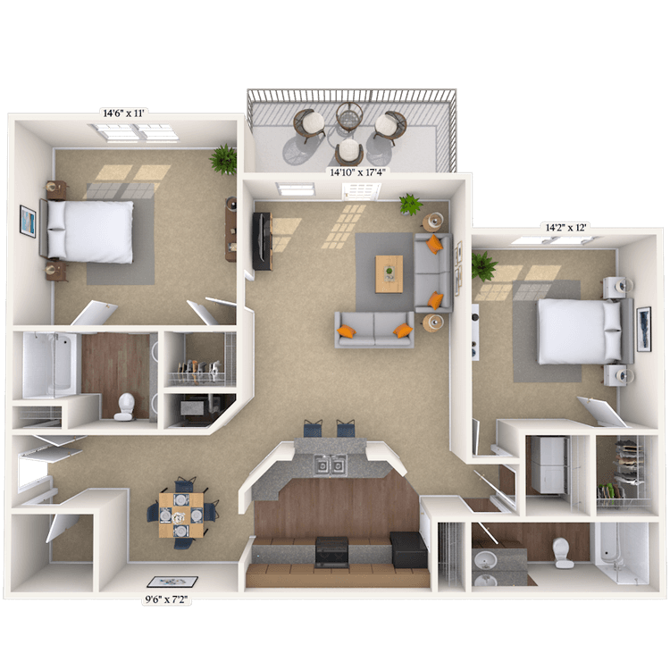 Floorplan image of unit 232319