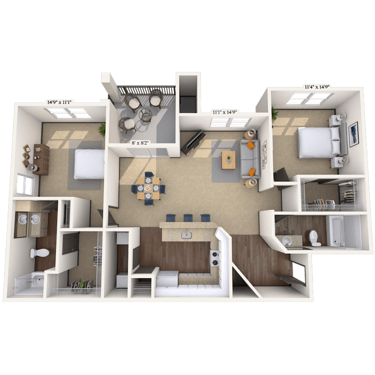Floorplan image of unit 232328