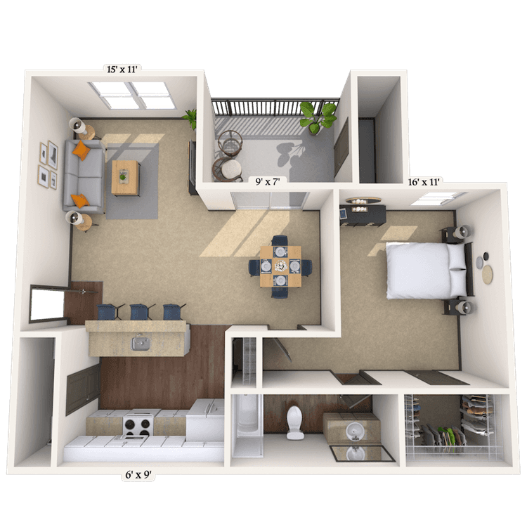 Floorplan image of unit 6635