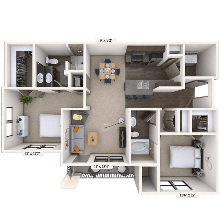 Floorplan image of unit 07307