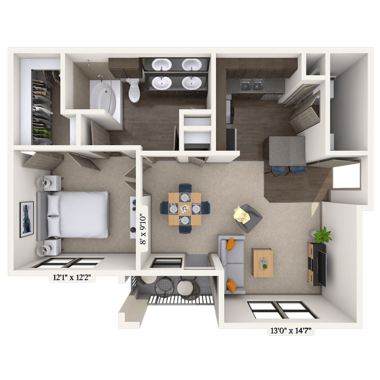 Floorplan image of unit 14305