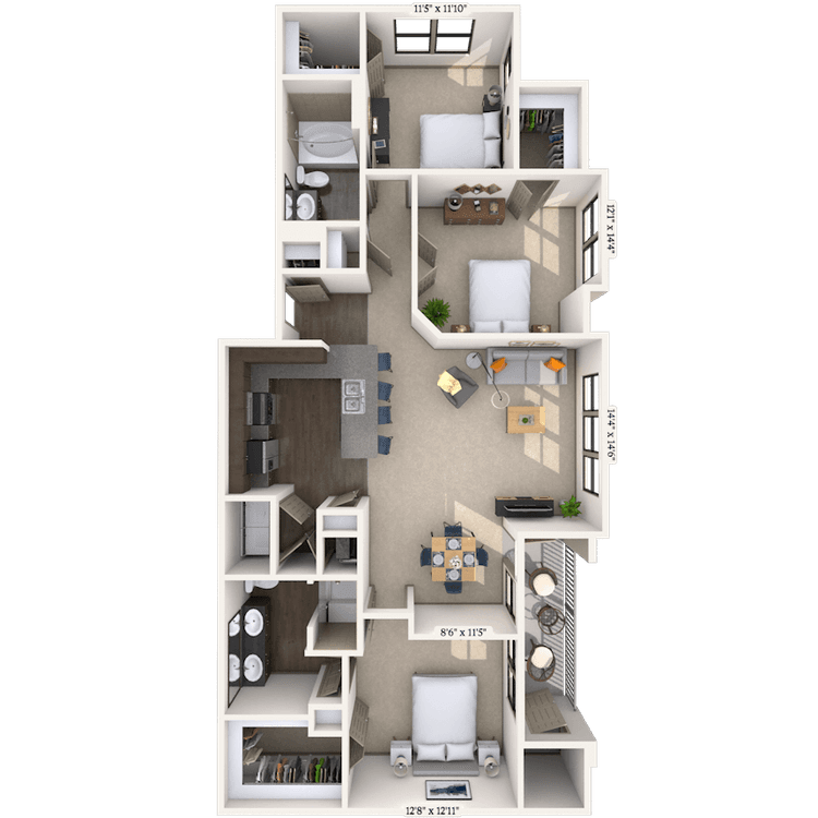 Floorplan image of unit 02201