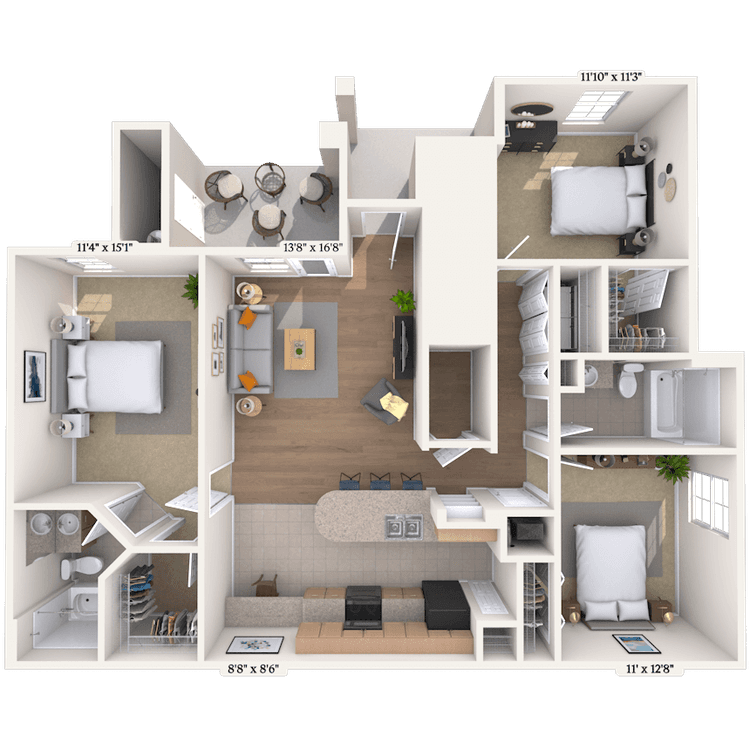 Floorplan image of unit 026104